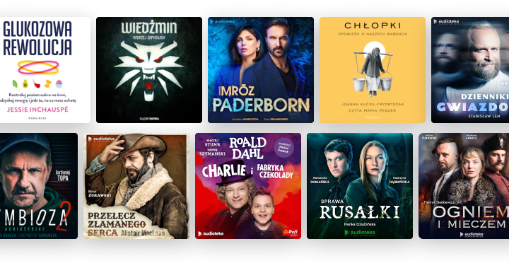 okładki audiobooków